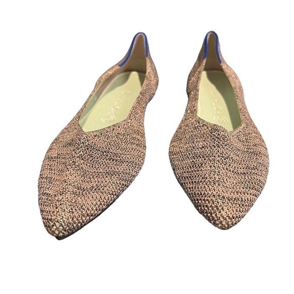 Rothy's The Point Star Dust Metallic Ballet Flat Women’s US 12 EU 43 Silver - Picture 2 of 9